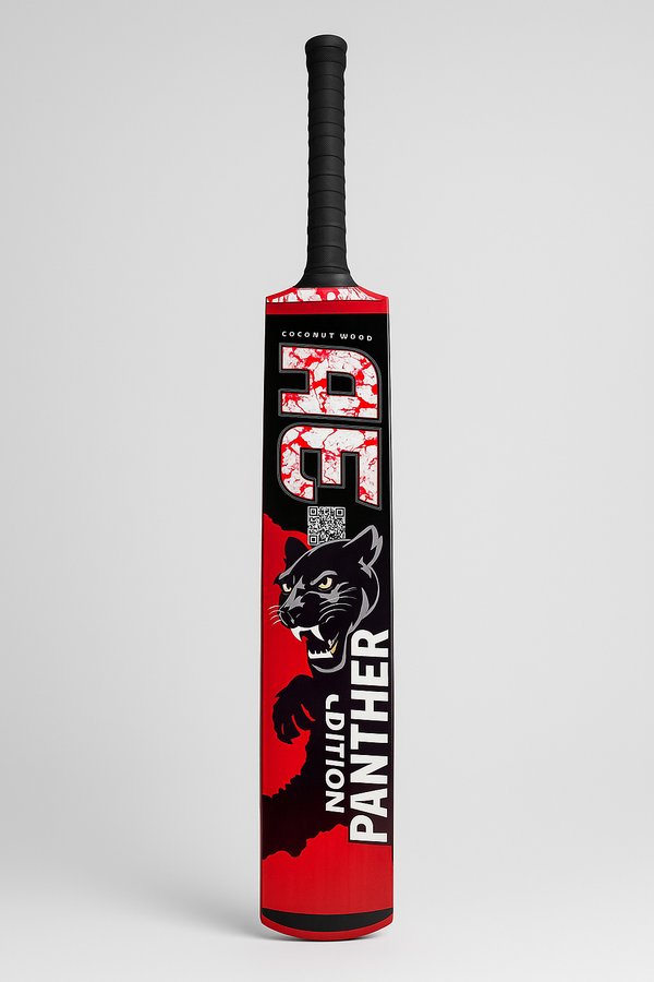 AE Panther Edition | Coconut-Wood Tape-Ball Bat (Red/Black)