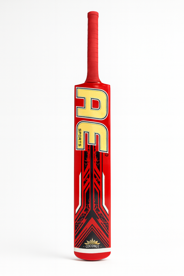 AE Edition | Coconut-Wood Tape-Ball Bat (Red/Gold)