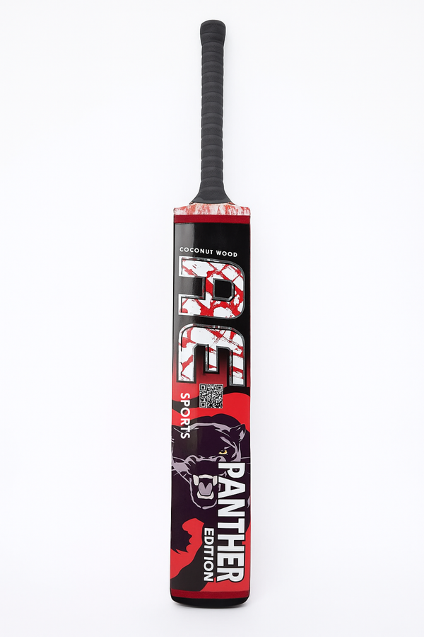 AE Panther Edition | Coconut-Wood Tape-Ball Bat (Red/Black)