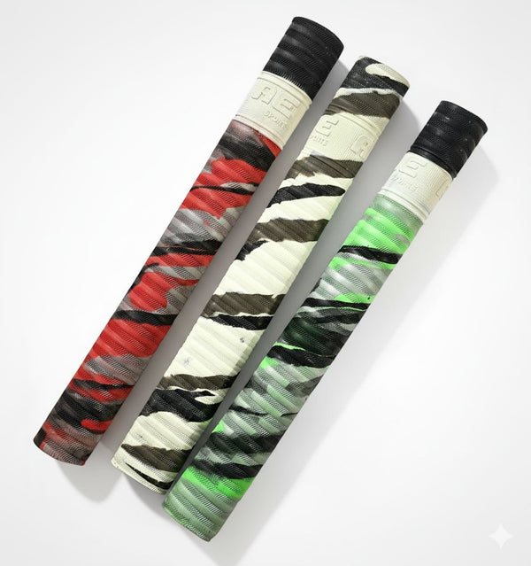 AE Pack of 3 Premium Sports Grips – Red, Classic Camo & Neon Green Edition