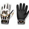 AE Sports Cricketer Gloves in white and gold, front and palm view