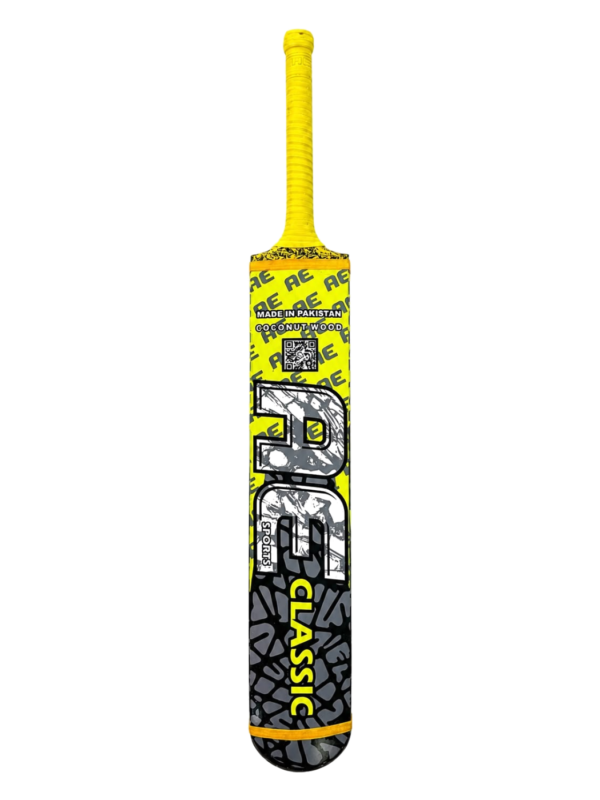 ae-card-classic-yellow-1 Classic Edition Tape Ball Bat – Fluoro Yellow — view 4